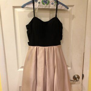 Pink and Black Strapless Dress